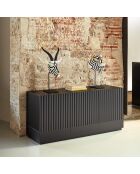 Buffet Doric 3 portes et 3 tiroirs noir/anthracite - 150x46x70cm