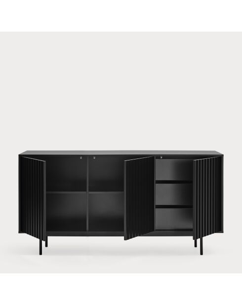 Buffet Sierra 3 portes et 3 tiroirs intérieurs noir - 159,2x47x79,6cm