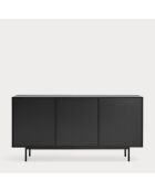 Buffet Sierra 3 portes et 3 tiroirs intérieurs noir - 159,2x47x79,6cm