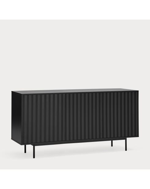 Buffet Sierra 3 portes et 3 tiroirs intérieurs noir - 159,2x47x79,6cm