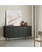 Buffet Sierra 3 portes et 3 tiroirs intérieurs noir - 159,2x47x79,6cm