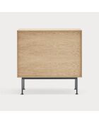 Commode Yoko 4 tiroirs chêne et gris anthracite - 90x86x45cm