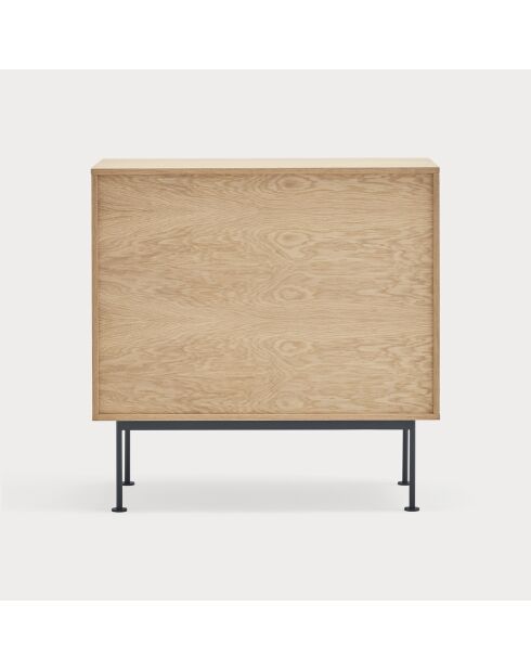 Commode Yoko 4 tiroirs chêne et gris anthracite - 90x86x45cm