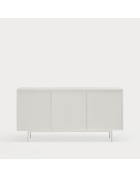 Buffet Sierra 2 portes et 4 tiroirs blanc et chêne clair - 159.2x47x79,6cm