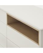 Cassettiera Corvo con 7 cassetti e 1 nicchia crema - 120x40x90cm