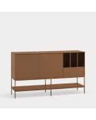 Buffet Platt 2 portes, 1 tiroir et 3 niches argile - 166x45x98cm