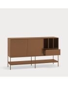 Buffet Platt 2 portes, 1 tiroir et 3 niches argile - 166x45x98cm