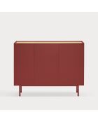 Arista Kommode mit 3 Türen und 3 internen Schubladen burgunderrot - 110x40x85cm
