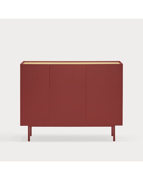 Arista Kommode mit 3 Türen und 3 internen Schubladen burgunderrot - 110x40x85cm