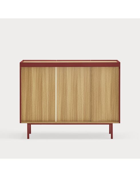 Arista Kommode mit 3 Türen und 3 internen Schubladen burgunderrot - 110x40x85cm