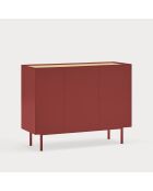 Arista Kommode mit 3 Türen und 3 internen Schubladen burgunderrot - 110x40x85cm