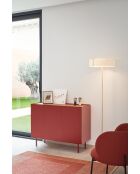 Arista Kommode mit 3 Türen und 3 internen Schubladen burgunderrot - 110x40x85cm