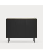 Buffet Arista 3 portes et 3 tiroirs intérieurs noir - 110x40x85cm