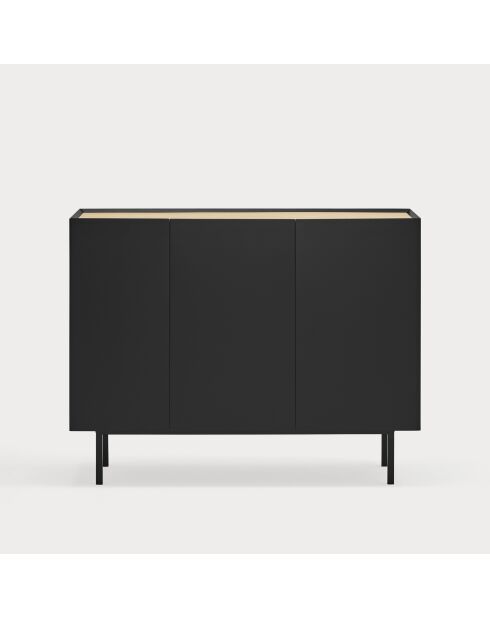 Buffet Arista 3 portes et 3 tiroirs intérieurs noir - 110x40x85cm