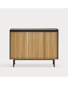 Buffet Arista 3 portes et 3 tiroirs intérieurs noir - 110x40x85cm