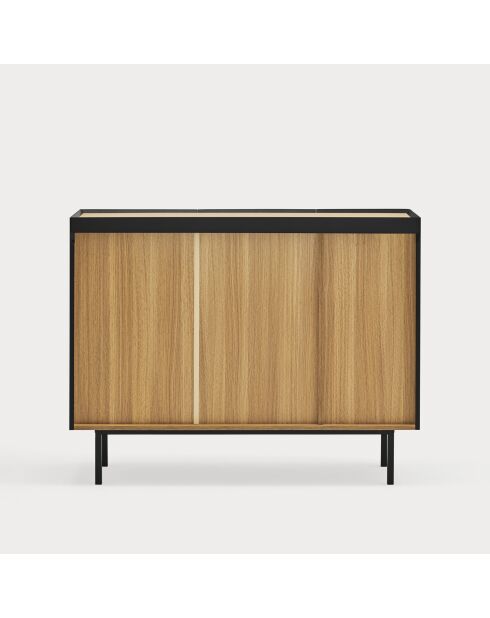Buffet Arista 3 portes et 3 tiroirs intérieurs noir - 110x40x85cm