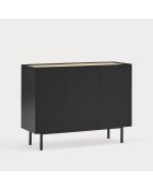 Buffet Arista 3 portes et 3 tiroirs intérieurs noir - 110x40x85cm