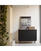 Buffet Arista 3 portes et 3 tiroirs intérieurs noir - 110x40x85cm