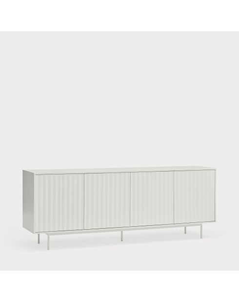 Buffet Sierra 4 portes et 3 tiroirs intérieurs blanc - 211x47x80cm