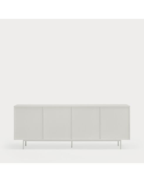 Buffet Sierra 4 portes et 3 tiroirs intérieurs blanc - 211x47x80cm