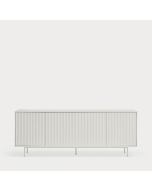 Buffet Sierra 4 portes et 3 tiroirs intérieurs blanc - 211x47x80cm