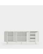 Credenza Sierra 4 ante e 3 cassetti interni bianca - 211x47x80cm