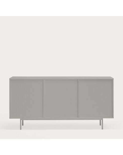 Credenza Sierra 2 ante e 4 cassetti grigio chiaro e rovere - 159.2x47x79.6cm