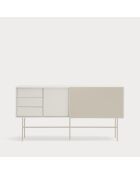 Nube dressoir met 3 laden, 1 deur en 1 schuifdeur crème en zand - 180x45x91cm