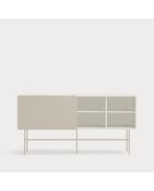 Nube dressoir met 3 laden, 1 deur en 1 schuifdeur crème en zand - 180x45x91cm