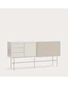 Nube dressoir met 3 laden, 1 deur en 1 schuifdeur crème en zand - 180x45x91cm