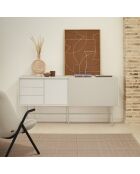 Nube dressoir met 3 laden, 1 deur en 1 schuifdeur crème en zand - 180x45x91cm