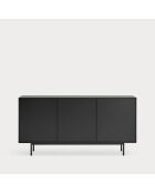 Buffet Sierra 2 portes et 4 tiroirs noir et chêne clair - 159.2x47x79,6cm