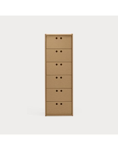 Commode haute Wally MDF naturelle - 40x40x118cm