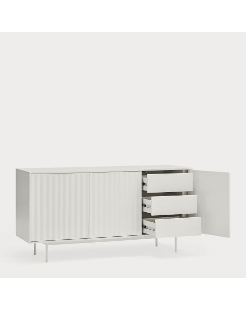 Buffet Sierra 3 portes et 3 tiroirs intérieurs blanc - 159,2x47x79,6cm