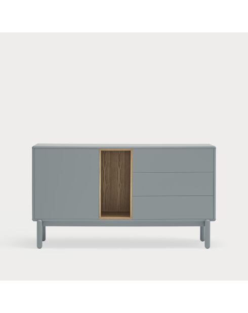 Aparador Corvo 1 puerta y 3 cajones gris perla - 136,8x40x76cm