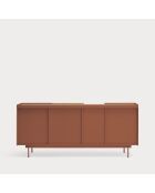 Otto Kommode mit 3 Türen und 3 Schubladen aus rotem Backstein und Eiche — 180x45x78cm