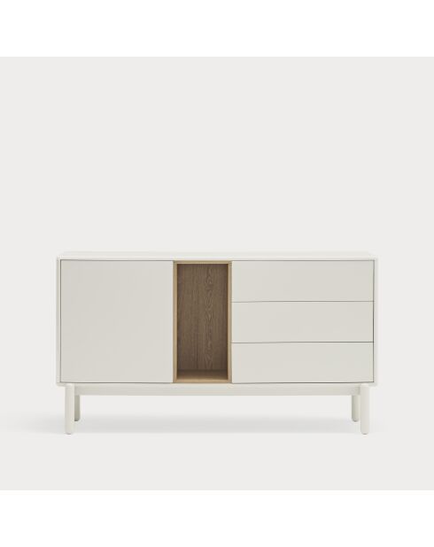 Buffet Corvo 1 porte et 3 tiroirs crème - 136,8x40x76cm