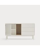 Buffet Corvo 1 porte et 3 tiroirs crème - 136,8x40x76cm