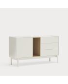 Buffet Corvo 1 porte et 3 tiroirs crème - 136,8x40x76cm
