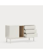 Buffet Corvo 1 porte et 3 tiroirs crème - 136,8x40x76cm