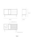Buffet Corvo 1 porte et 3 tiroirs crème - 136,8x40x76cm