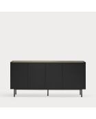 Buffet Arista 4 portes et 3 tiroirs intérieurs noir - 165x40x78cm