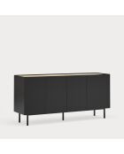 Buffet Arista 4 portes et 3 tiroirs intérieurs noir - 165x40x78cm