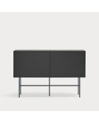 Credenza Nube con 3 cassetti e 1 anta scorrevole nera e grigio antracite - 140x45x91cm