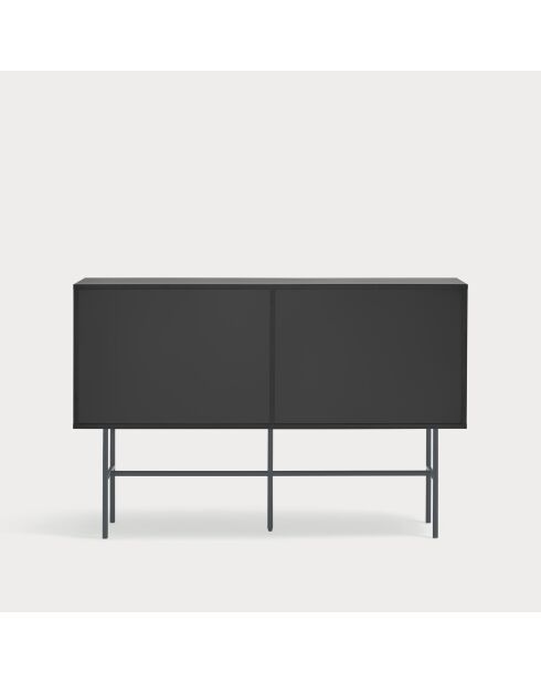 Nube dressoir met 3 laden en 1 schuifdeur zwart en antracietgrijs - 140x45x91cm