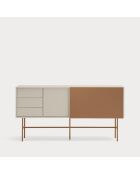 Nube-Sideboard mit 3 Schubladen, 1 Tür und 1 Schiebetür aus Sand und Lehm — 180x45x91 cm