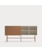 Nube-Sideboard mit 3 Schubladen, 1 Tür und 1 Schiebetür aus Sand und Lehm — 180x45x91 cm