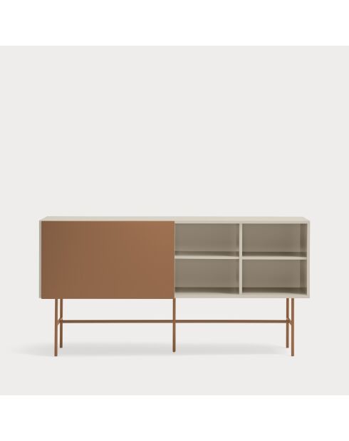 Nube-Sideboard mit 3 Schubladen, 1 Tür und 1 Schiebetür aus Sand und Lehm — 180x45x91 cm