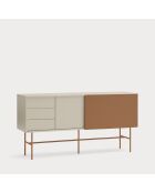 Nube-Sideboard mit 3 Schubladen, 1 Tür und 1 Schiebetür aus Sand und Lehm — 180x45x91 cm