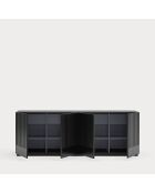 Buffet Doric 4 portes et 4 tiroirs noir/anthracite - 200x46x70cm